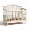 Solid wood convertible crib in white and natural finish 120 x 70 x 100cm