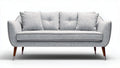 Modern grey fabric sofa with wooden legs and removable cushions 180 x 75 x 85cm