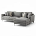 Modern sectional sofa with chaise in gray fabric 230 x 90 x 85cm