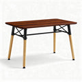 Wooden dining table with metal frame and oak legs 150 x 75 x 75cm